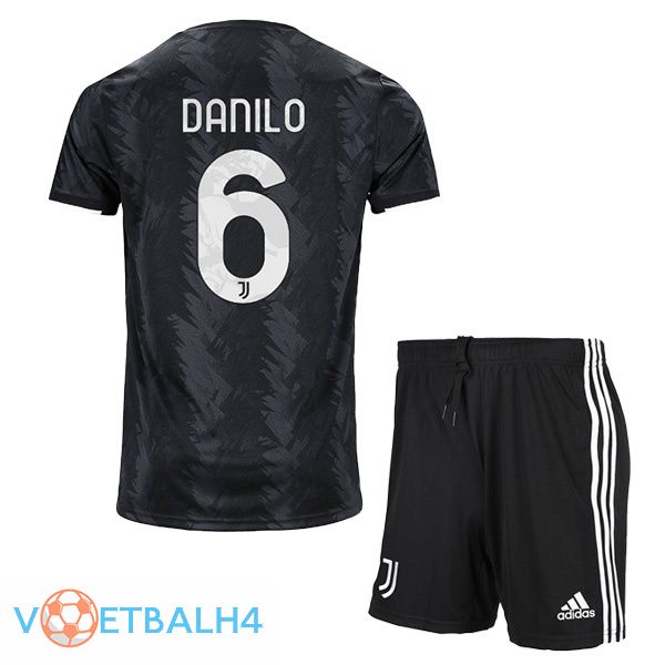 Juventus (DANILO 6) kinderen voetbal jersey uit zwart 2022/2023