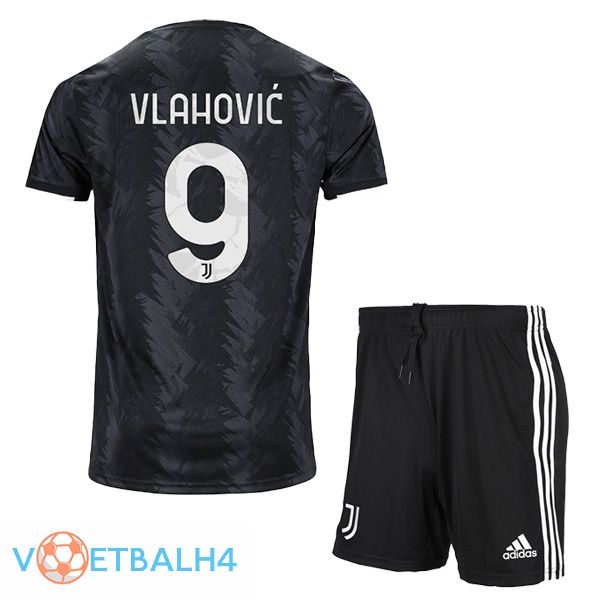 Juventus (VLAHOVIĆ 9) kinderen voetbal jersey uit zwart 2022/2023