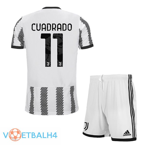 Juventus (CUADRADO 11) jersey thuis kinderen wit zwart 2022/2023