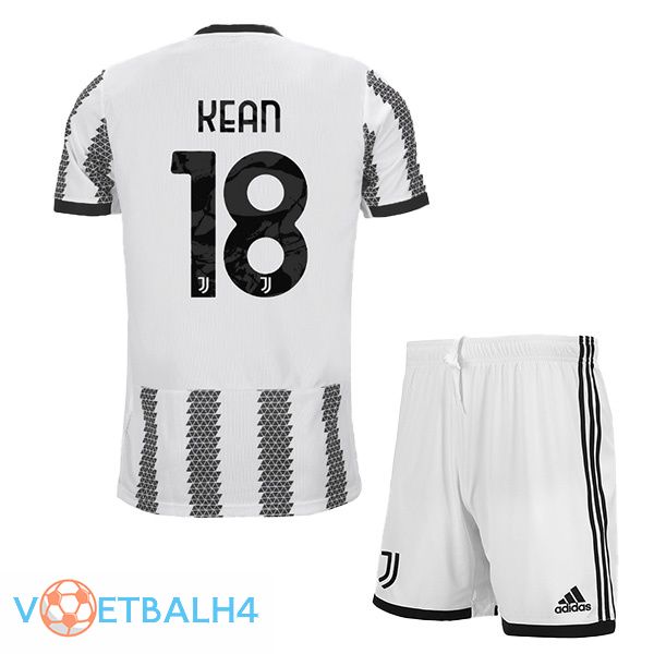 Juventus (KEAN 18) jersey thuis kinderen wit zwart 2022/2023