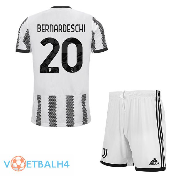 Juventus (BERNARDESCHI 20) jersey thuis kinderen wit zwart 2022/2023