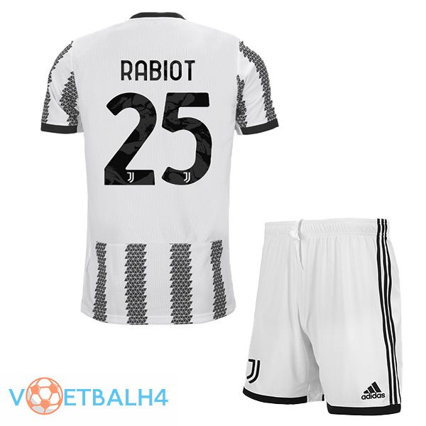 Juventus (RABIOT 25) jersey thuis kinderen wit zwart 2022/2023