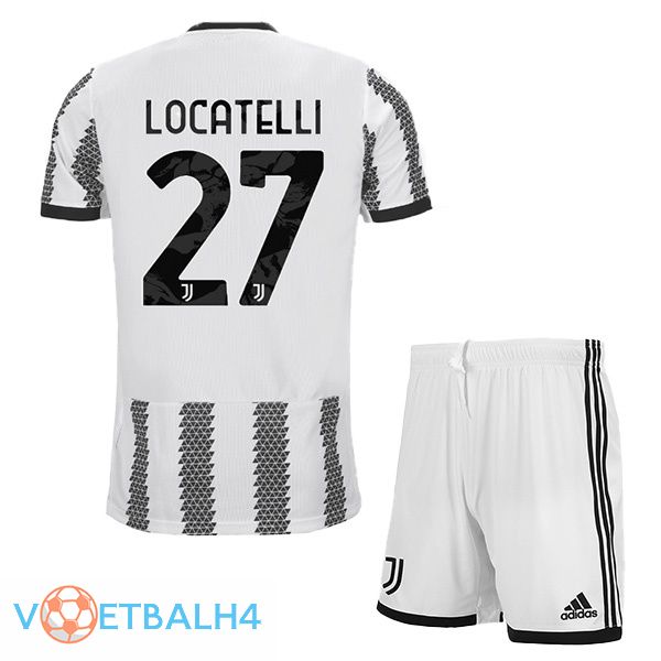 Juventus (LOCATELLI 27) jersey thuis kinderen wit zwart 2022/2023