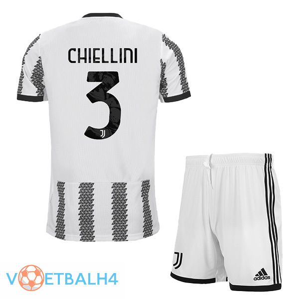 Juventus (CHIELLINI 3) jersey thuis kinderen wit zwart 2022/2023