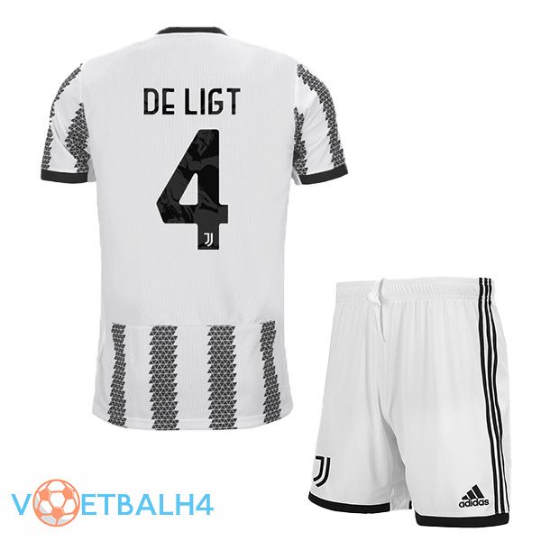 Juventus (DE LIGT 4) jersey thuis kinderen wit zwart 2022/2023