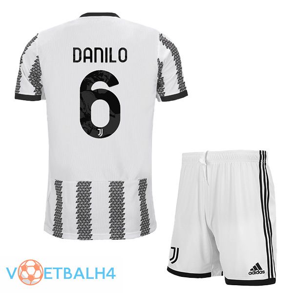 Juventus (DANILO 6) jersey thuis kinderen wit zwart 2022/2023