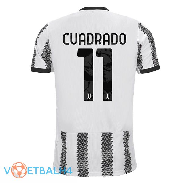 Juventus (CUADRADO 11) jersey thuis wit zwart 2022/2023