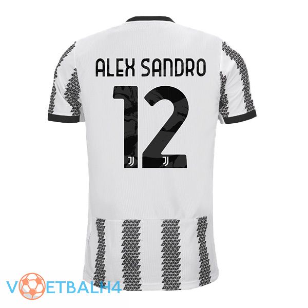 Juventus (ALEX SANDRO 12) jersey thuis wit zwart 2022/2023