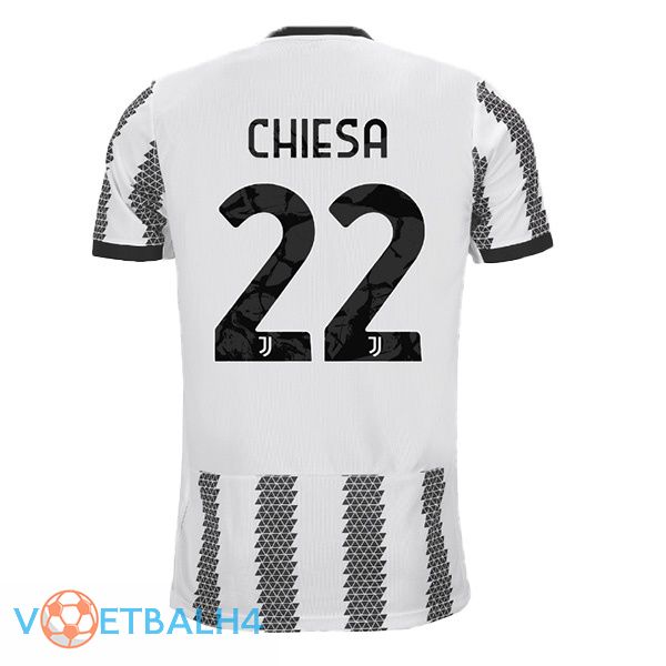 Juventus (CHIESA 22) jersey thuis wit zwart 2022/2023