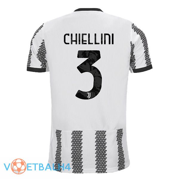 Juventus (CHIELLINI 3) jersey thuis wit zwart 2022/2023