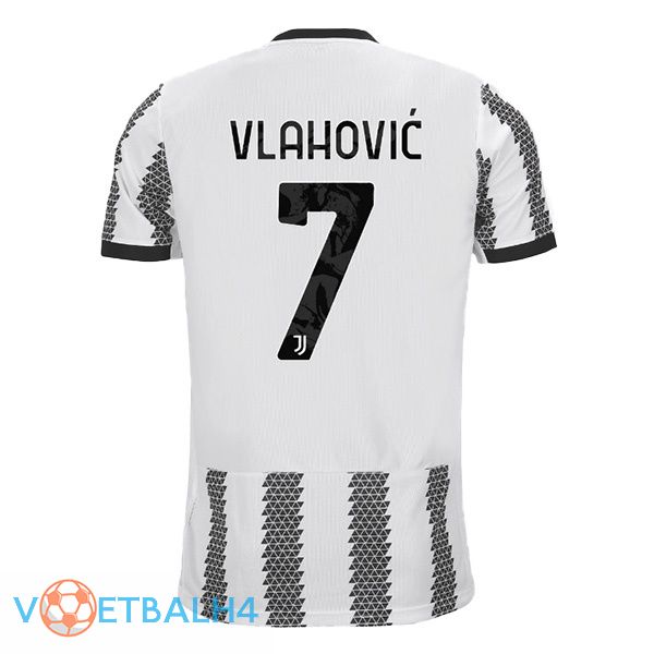 Juventus (VLAHOVIC 7) jersey thuis wit zwart 2022/2023