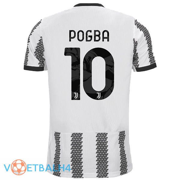 Juventus (POGBA 10) voetbal jersey thuis wit zwart 2022/2023