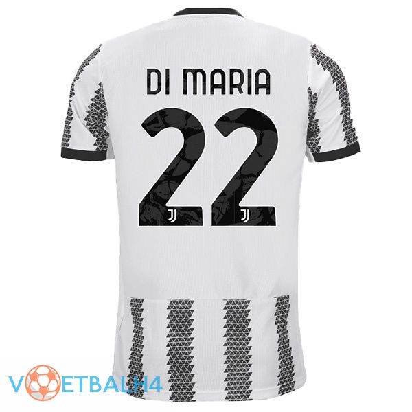 Juventus (DI MARIA 22) voetbal jersey thuis wit zwart 2022/2023