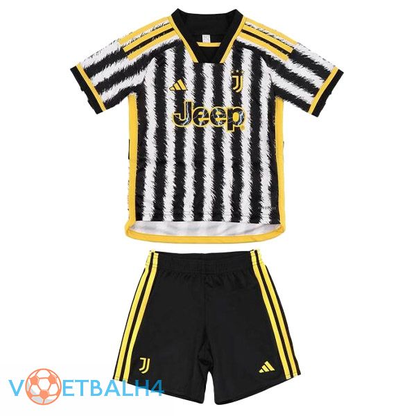 Juventus kinderen voetbal jersey thuis zwart wit 2023/2024