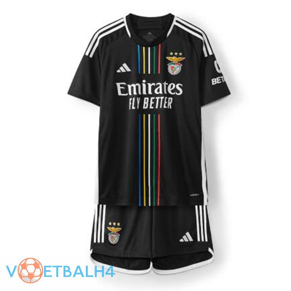 S.L Benfica kinderen voetbal jersey uit zwart 2023/2024