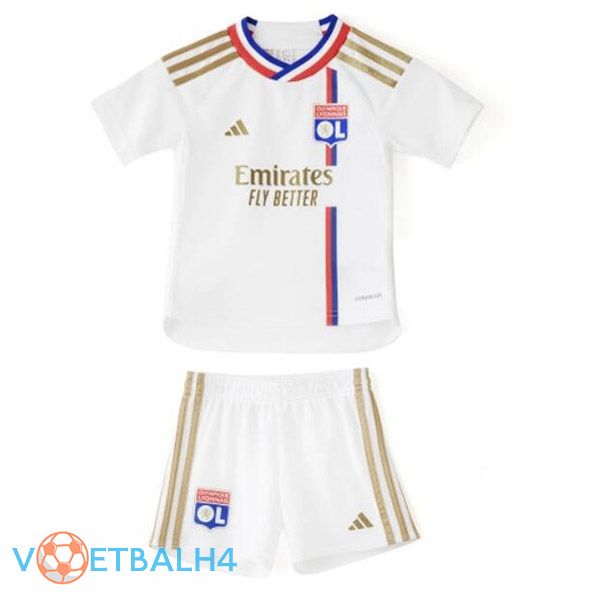 Lyon OL kinderen voetbal jersey thuis wit 2023/2024