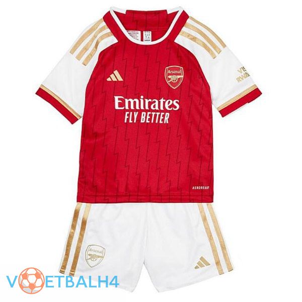 Arsenal kinderen voetbal jersey thuis rood wit 2023/2024