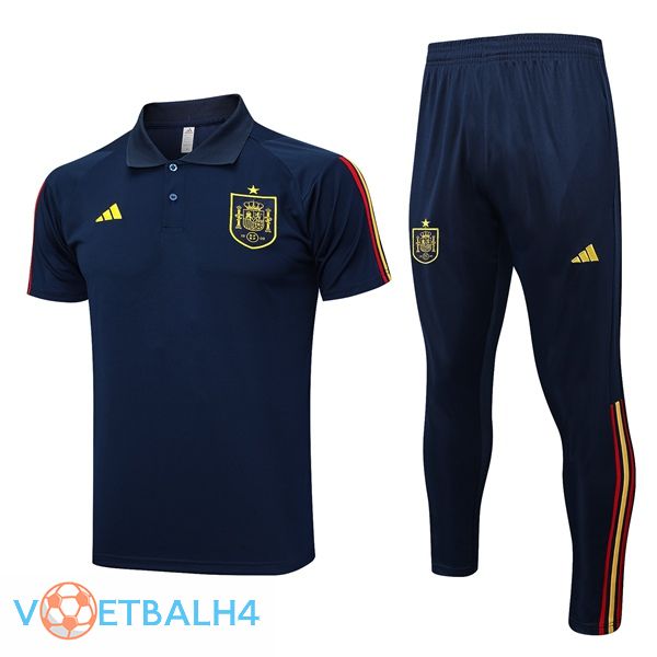 Spanje voetbal Polo + broek koninklijk blauw 2023/2024