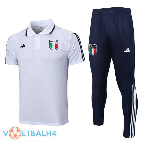 Italië voetbal Polo + broek wit 2023/2024