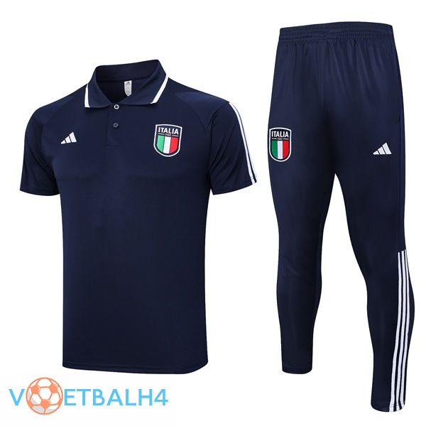 Italië voetbal Polo + broek blauw koninklijk 2023/2024