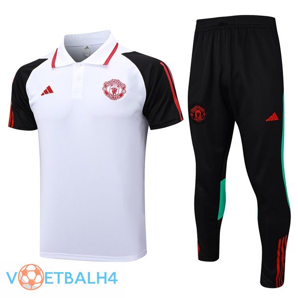 Manchester United voetbal Polo + broek wit 2023/2024