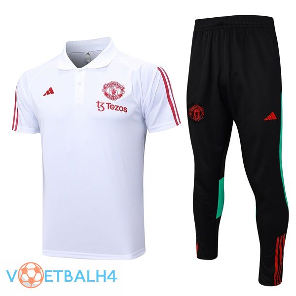 Manchester United voetbal Polo + broek wit 2023/2024