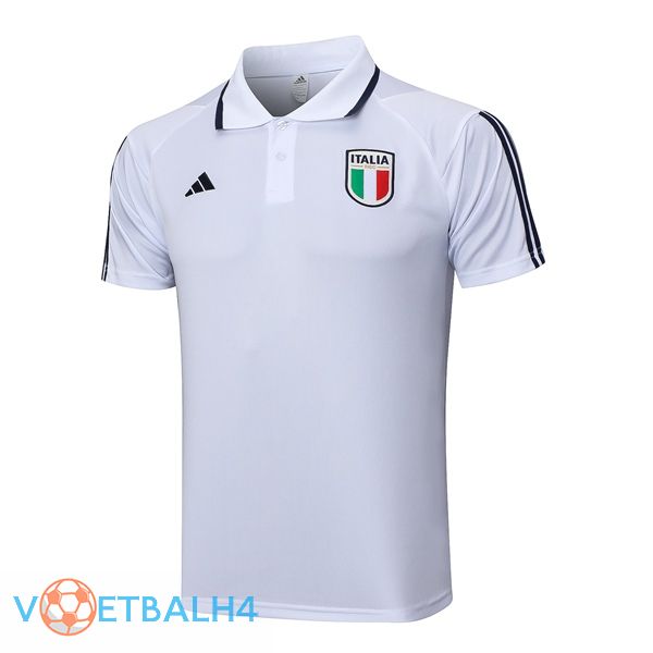 Italië voetbal Polo wit 2023/2024