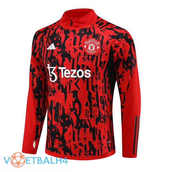 Manchester United Training Sweatshirt rood zwart 2023/2024