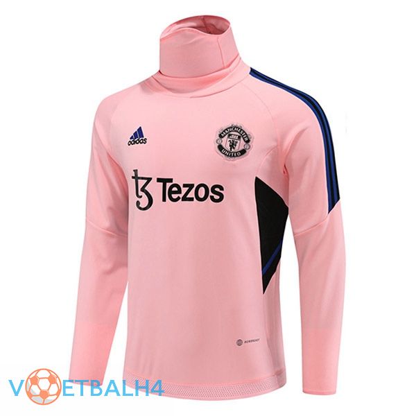 Manchester United High collar Training Sweatshirt roze 2023/2024