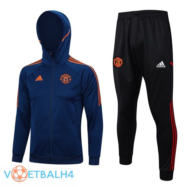 Manchester United trainingspak Hoodie blauw 2023/2024