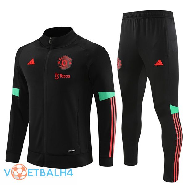 Manchester United Trainingsjaspak zwart 2023/2024