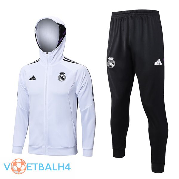 Real Madrid trainingspak Hoodie wit 2023/2024