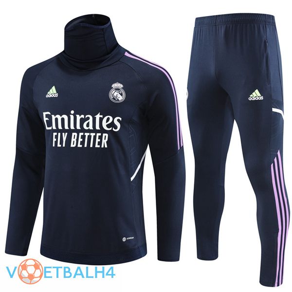 Real Madrid High collar trainingspak koninklijk blauw 2023/2024