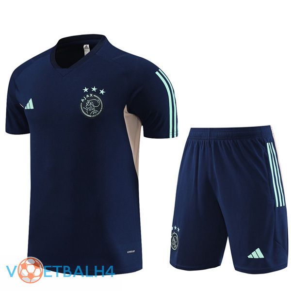 AFC Ajax Training T Shirt + korte broek koninklijk blauwe 2023/2024