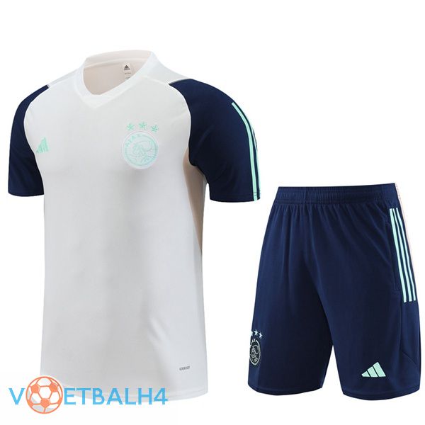 AFC Ajax Training T Shirt + korte broek wit 2023/2024