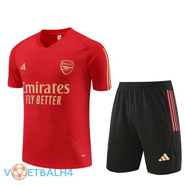 Arsenal Training T Shirt + korte broek rood 2023/2024