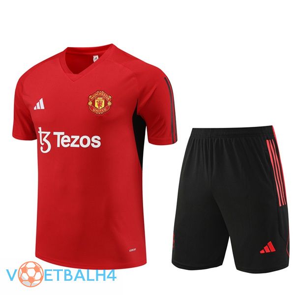 Manchester United Training T Shirt + korte broek rood 2023/2024