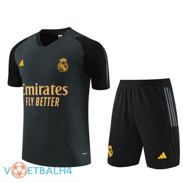 Real Madrid Training T Shirt + korte broek grijs 2023/2024