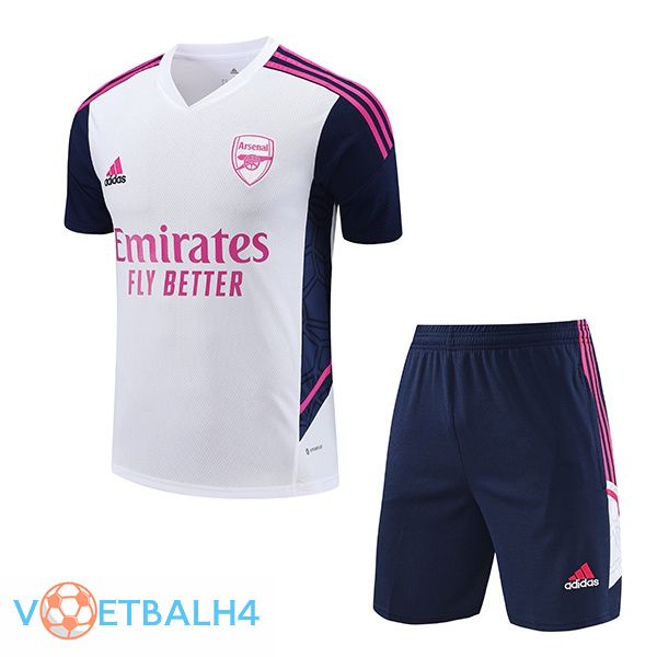 Arsenal Training T Shirt + korte broek wit 2023/2024