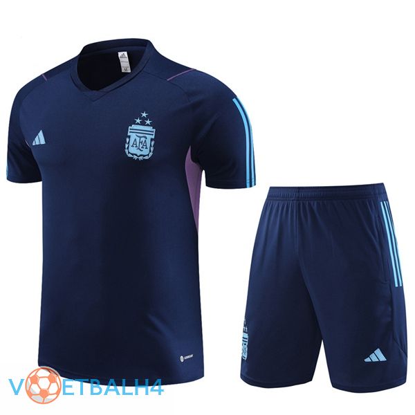 Argentinië Training T Shirt + korte broek koninklijk blauw 2023/2024