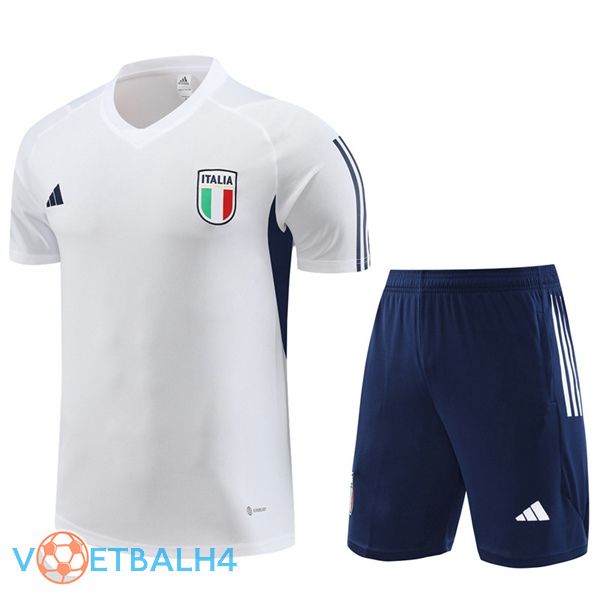 Italië Training T Shirt + korte broek wit 2023/2024