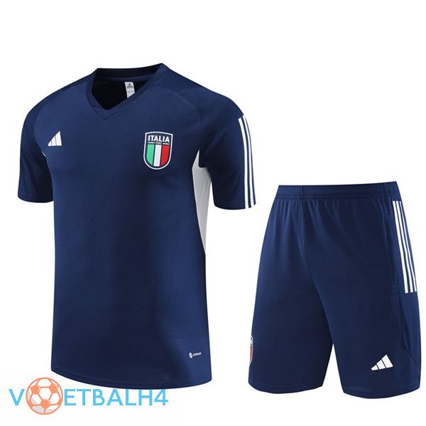 Italië Training T Shirt + korte broek koninklijk blauw 2023/2024