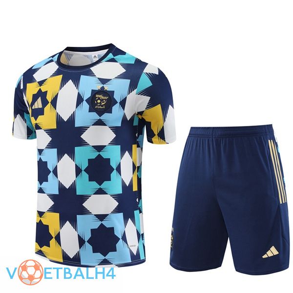 Algeria Training T Shirt + korte broek wit blauw 2023/2024