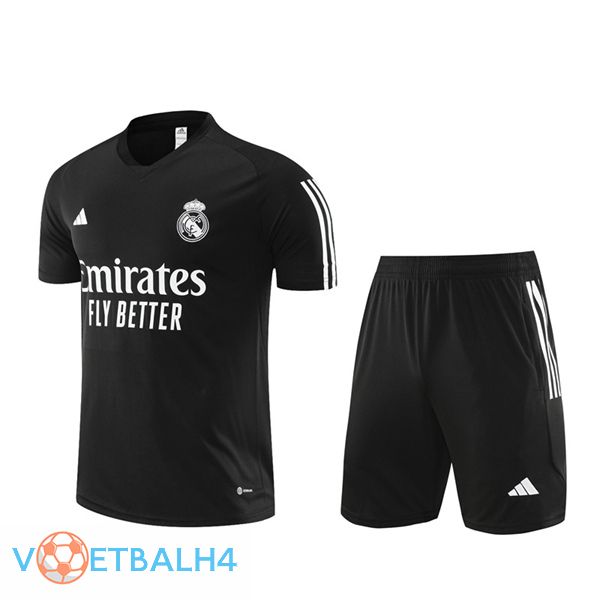 Real Madrid Training T Shirt + korte broek zwart 2023/2024