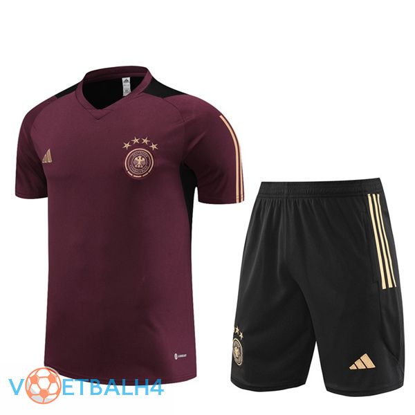 Duitsland Training T Shirt + korte broek rood 2023/2024