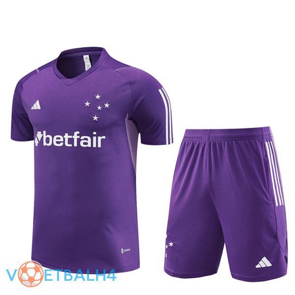 Cruzeiro EC Training T Shirt + korte broek paars 2023/2024