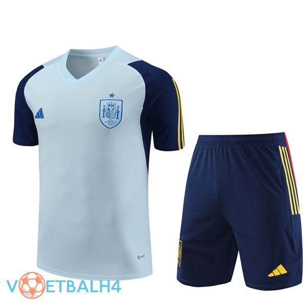 Spanje Training T Shirt + korte broek blauw 2023/2024