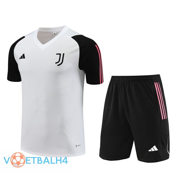 Juventus Training T Shirt + korte broek wit 2023/2024