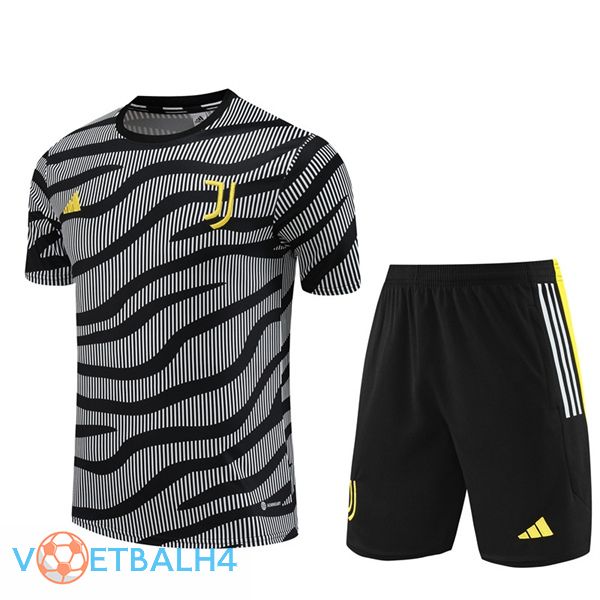 Juventus Training T Shirt + korte broek zwart wit 2023/2024