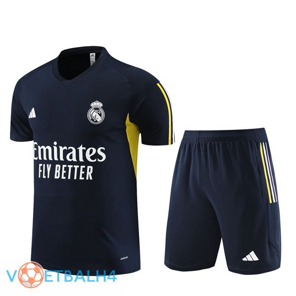 Real Madrid Training T Shirt + korte broek koninklijk blauwe 2023/2024